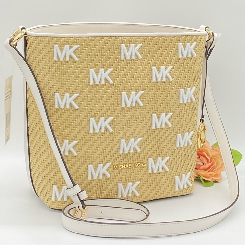 MICHAEL KORS STRAW PYTHON CAPSULE EDEN MD MESSENGR - Picture 5 of 16